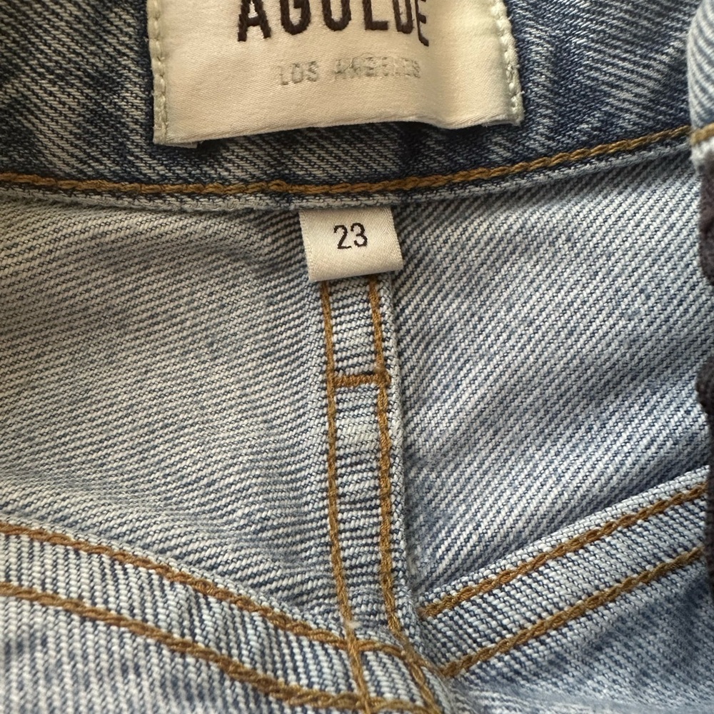 High rise straight leg blue Agolde jeans - Picture 3 of 3